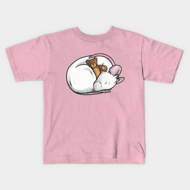 White pet mouse Kids T-Shirt by animalartbyjess